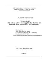 Một vài suy nghĩ về phương pháp dạy thơ hiện đại Việt Nam trong chương trình Ngữ Văn THCS