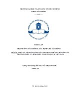 Tiểu luận thị trường tài chính và các định chế tài chính