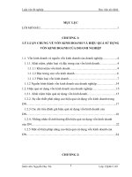 Một số giải pháp nhằm nâng cao hiệu quả sử dụng vốn kinh doanh tại công ty TNHH một thành viên tân khánh an 