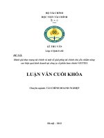 Đánh giá thực trạng tài chính và một số giải pháp tài chính chủ yếu nhằm nâng cao hiệu quả kinh doanh tại công ty cổ phần bưu chính VIETTEL 