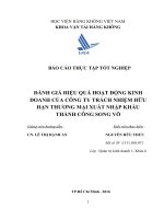 Đánh giá kết quả hoạt động kinh doanh tại Công ty TNHH Thương mại XNK TCSV