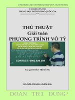 New hot THủ thuật giải toán phương trình vô tỷ đoàn trí dũng