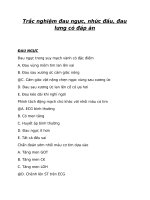 Trắc nghiệm đau ngực, nhức đầu, đau lưng có đáp án 