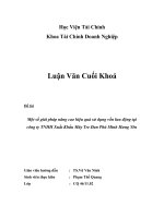 Một số giải pháp nâng cao hiệu quả sử dụng vốn lưu động tại   công ty TNHH xuất khẩu mây tre đan phú minh hưng yên 