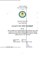 HOÀN THIỆN QUY TRÌNH KIỂM TOÁN KHOẢN MỤC TIỀN LƯƠNG và các KHOẢN TRÍCH THEO LƯƠNG TRONG KIỂM TOÁN báo cáo tài CHÍNH tại CÔNG TY TNHH KIỂM TOÁN và tư vấn  