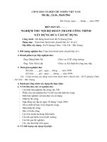 NGHIỆM THU NỘI BỘ HOÀN THÀNH CÔNG TRÌNHXÂY DỰNG ĐƯA VÀO SỬ DỤNG