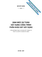 ĐỊNH MỨC DỰ TOÁN XÂY DỰNG CÔNG TRÌNH PHẦN KHẢO SÁT XÂY DỰNG