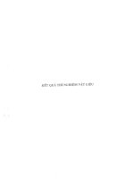 KẾT QUR THÍ NGHIỆM VẬT LIỆU