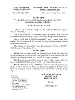 QUYẾT ĐỊNH Về việc xếp loại đường bộ để xác định cước vận tải năm 2011, trên địa bàn tỉnh Thừa Thiên Huế