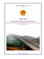 ĐỊNH MỨC BẢO DƯỠNG THƯỜNG XUYÊN ĐƯỜNG BỘ