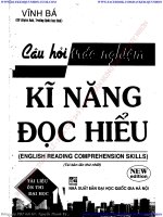 CÂU HỎI TRẮC NGHIỆM KĨ NĂNG ĐỌC HIỂU - VĨNH BÁ