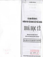 các dạng điển hình và phương pháp giải nhanh bài tập trắc nghiệm hóa học