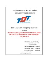 Nghiệp vụ hải quan đối với hàng hóa kinh doanh xuất nhập khẩu theo hợp đồng thương mại