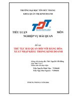 THỦ TỤC HẢI QUAN ĐỐI VỚI HÀNG HÓA  XUẤT NHẬP KHẨU TRONG KINH DOANH