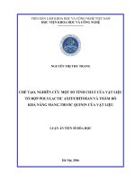 Chế tạo, nghiên cứu một số tính chất của vật liệu tổ hợp polylactic axit-chitosan và thăm dò khả năng mang thuốc quinin của vật liệu