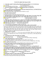 Câu hỏi trắc nghiệm hiện tượng tự nhiên