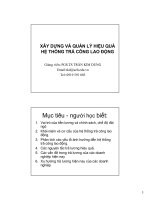 xây dựng và quản lý hiệu quả hệ thống trả công lao động