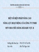 Một số biện pháp nâng cao năng lực hoạt động của công ty TNHH MTV hoa tiêu hàng hải khu vực II  