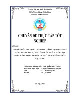 NGHIÊN cứu tác ĐỘNG của CHẤT LƯỢNG DỊCH vụ NGÂN HÀNG bán lẻ tới sự hài LÒNG của KHÁCH HÀNG tại NGÂN HÀNG NÔNG NGHIỆP và PHÁT TRIỂN NÔNG THÔN VIỆT NAM