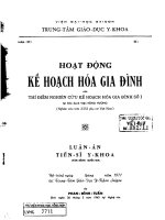 Hoạt động kế hoạch hóa gia đình của thí điểm nghiên cứu kế hoạch hóa gia đình số i 