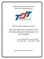 QUY TRÌNH THỦ TỤC HẢI QUAN CHO HÀNG KINH DOANH XUẤT NHẬP KHẨU CỦA DOANH NGHIỆP