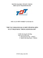 Nghiệp vụ khai hải quan đối với hàng hóa xuất nhập khẩu trong kinh doanh