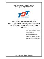 QUY TRÌNH THỦ TỤC HẢI QUAN ĐỐI VỚI HÀNG HÓA XUẤT NHẬP KHẨU KINH DOANH