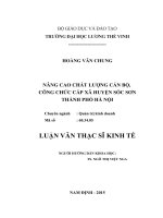 Nâng cao chất lượng cán bộ công, chức cấp xã ở huyện Sóc Sơn Thành phố Hà Nội trong giai đoạn hiện nay