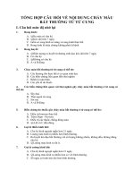 TỔNG HỢP CÂU HỎI VỀ NỘI DUNG CHẢY MÁU BẤT THƯỜNG TỪ TỬ CUNG