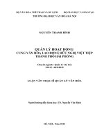 Luận văn quản lý hoạt động cung văn hóa LĐHN việt tiệp TP hải phòng