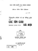 Nguyên nhân và sự đóng góp của các tôn giáo trong lãnh vực xã hội 