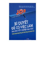 BÍ QUYẾT CÓ VIỆC LÀM SAU KHI TỐT NGHIỆP