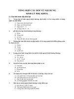 TỔNG HỢP CÂU HỎI VỀ NỘI DUNG SINH LÝ PHỤ KHOA