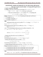 Đề cương thi THPT quốc gia môn toán (phần 1)