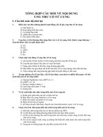 TỔNG HỢP CÂU HỎI VỀ NỘI DUNG UNG THƯ CỔ TỬ CUNG