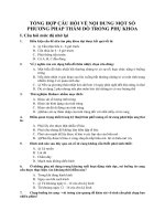 TỔNG HỢP CÂU HỎI VỀ NỘI DUNG MỘT SỐ PHƯƠNG PHÁP THĂM DÒ TRONG PHỤ KHOA