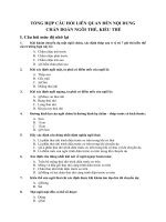 TỔNG HỢP CÂU HỎI LIÊN QUAN ĐẾN NỘI DUNG CHẨN ĐOÁN NGÔI THẾ, KIỂU THẾ