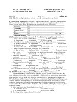 Đề kiểm tra 1 tiết TA 10