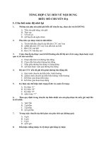 TỔNG HỢP CÂU HỎI VỀ NỘI DUNG BIỂU ĐỒ CHUYỂN DẠ