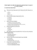 TỔNG HỢP CÂU HỎI VỀ NỘI DUNG KHÁM THAI VÀ QUẢN LÝ THAI NGHÉN