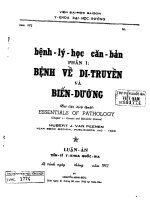Bệnh lý học căn bản phần i bệnh về di truyền và biến dưỡng 
