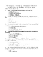 TỔNG HỢP CÂU HỎI VỀ NỘI DUNG NHIỄM TRÙNG SƠ SINH SỚM DO TRUYỀN BẰNG ĐƯỜNG MẸ - THAI