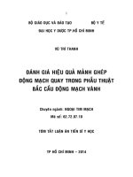 ĐÁNH GIÁ HIỆU QUẢ MẢNH GHÉP ĐỘNG MẠCH QUAY TRONG PHẪU THUẬT bắc cầu ĐỘNG MẠCH VÀNH tt 