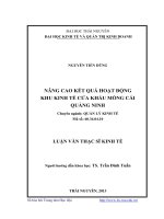 Nâng cao kết quả hoạt động khu kinh tế cửa khẩu móng cái, quảng ninh 