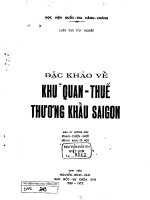 Đặc khảo về khu quan thuế thương khẩu sài gòn 