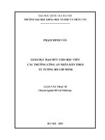 Giáo dục đạo đức cho học viên các trường công an nhân dân theo tư tưởng hồ chí minh