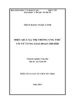 luận án chuyên ngành ung thư HIỆU QUẢ xạ TRỊ TRONG UNG THƯ cổ tử CUNG GIAI đoạn IIB IIIB tt 