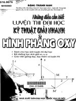 Những điều cần biết luyện thi đại học kỹ thuật giải nhanh hình phẳng OXY   đặng thành nam 