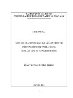 Nâng cao chất lượng giáo dục lý luận chính trị ở trường chính trị tỉnh bắc giang dưới ánh sáng tư tưởng hồ chí minh