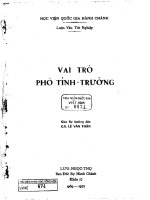 Vai trò phó tỉnh trưởng 